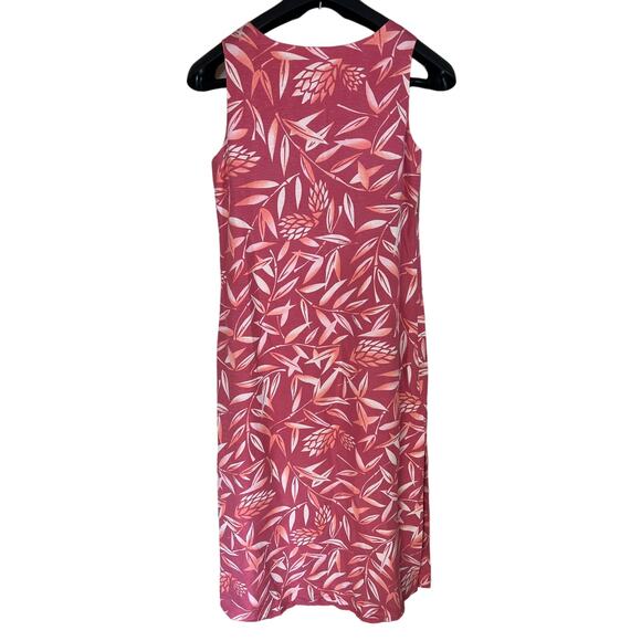 Silk Tommy Bahama Size 8 MAXI DRESS Floral Tropical Palm Vents Vintage Medium - Picture 6 of 8